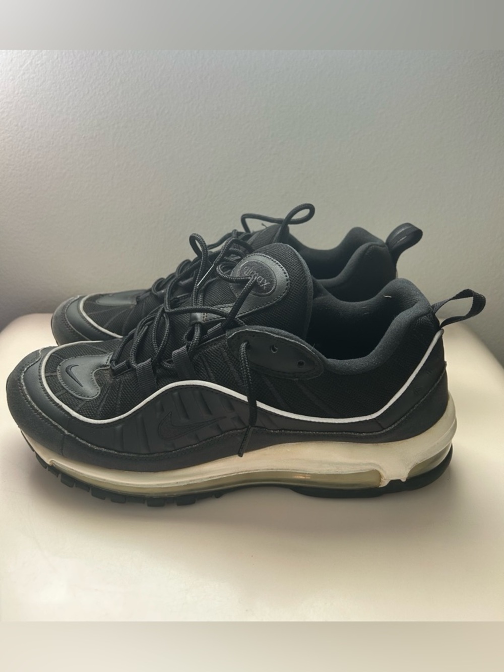 Nike Air Max 98 Oil Black 640744-009 White Shoes 2018 Men's 10.5